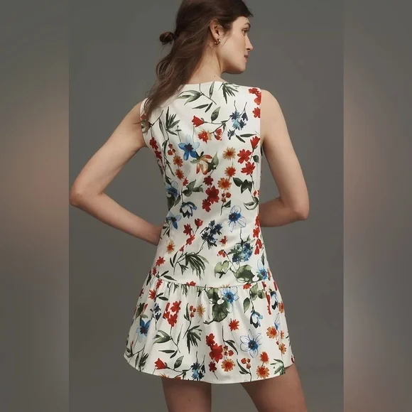 NWT! By Anthropologie Sleeveless Drop-Waist Mini Dress 🎡 - Picture 4 of 9